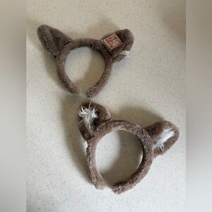 Great Wolf Lodge Plush Brown Animal Ear Headbands (Pair).